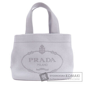 Prada logo leather handbag